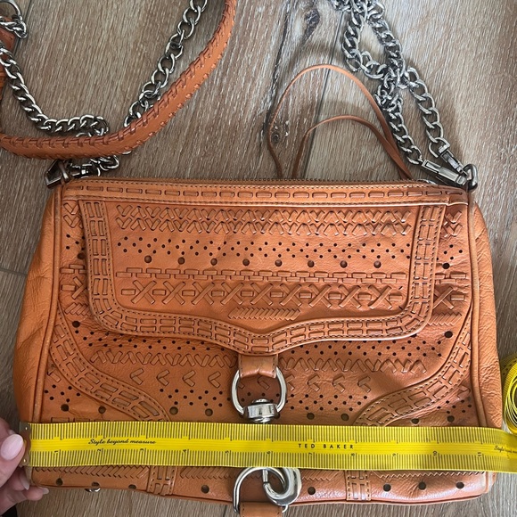 Rebecca Minkoff tan soft perforated leather shoulder cross body handbag - Picture 5 of 8